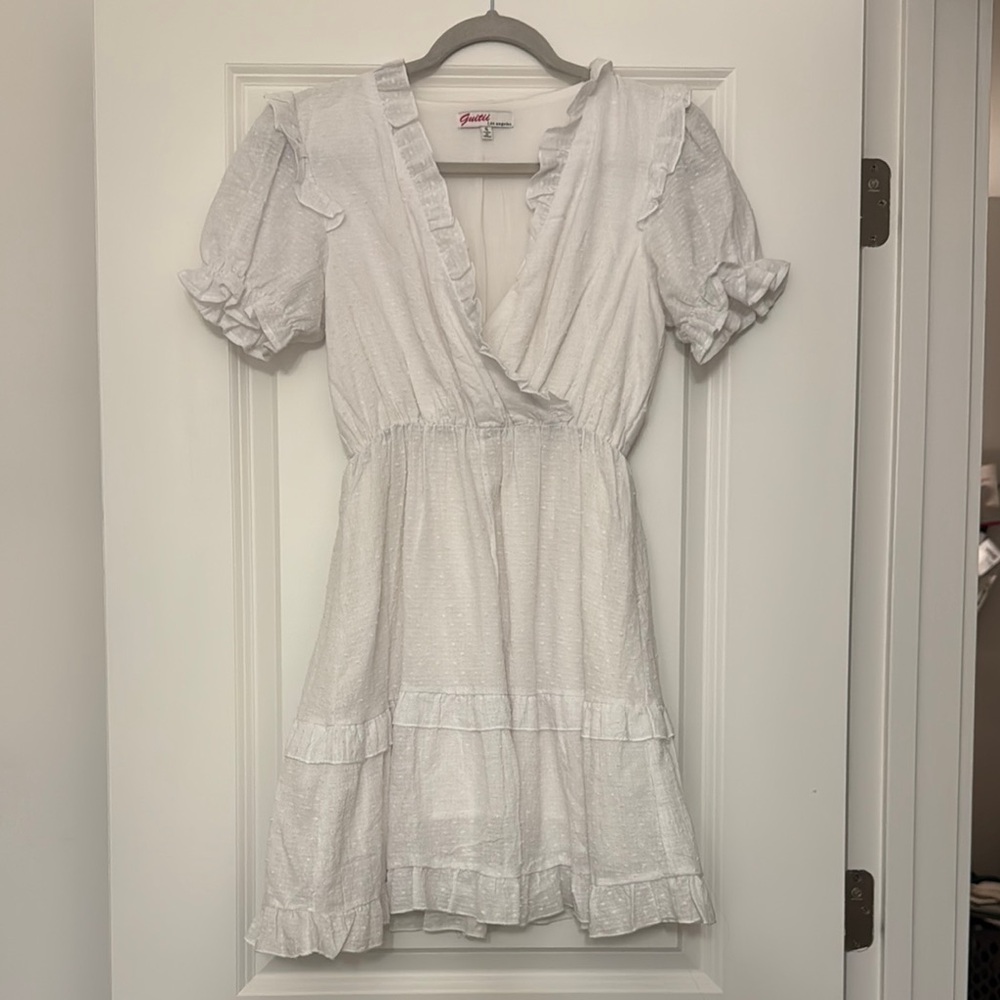 Urban outfitters White Ruffled Wrap Dress